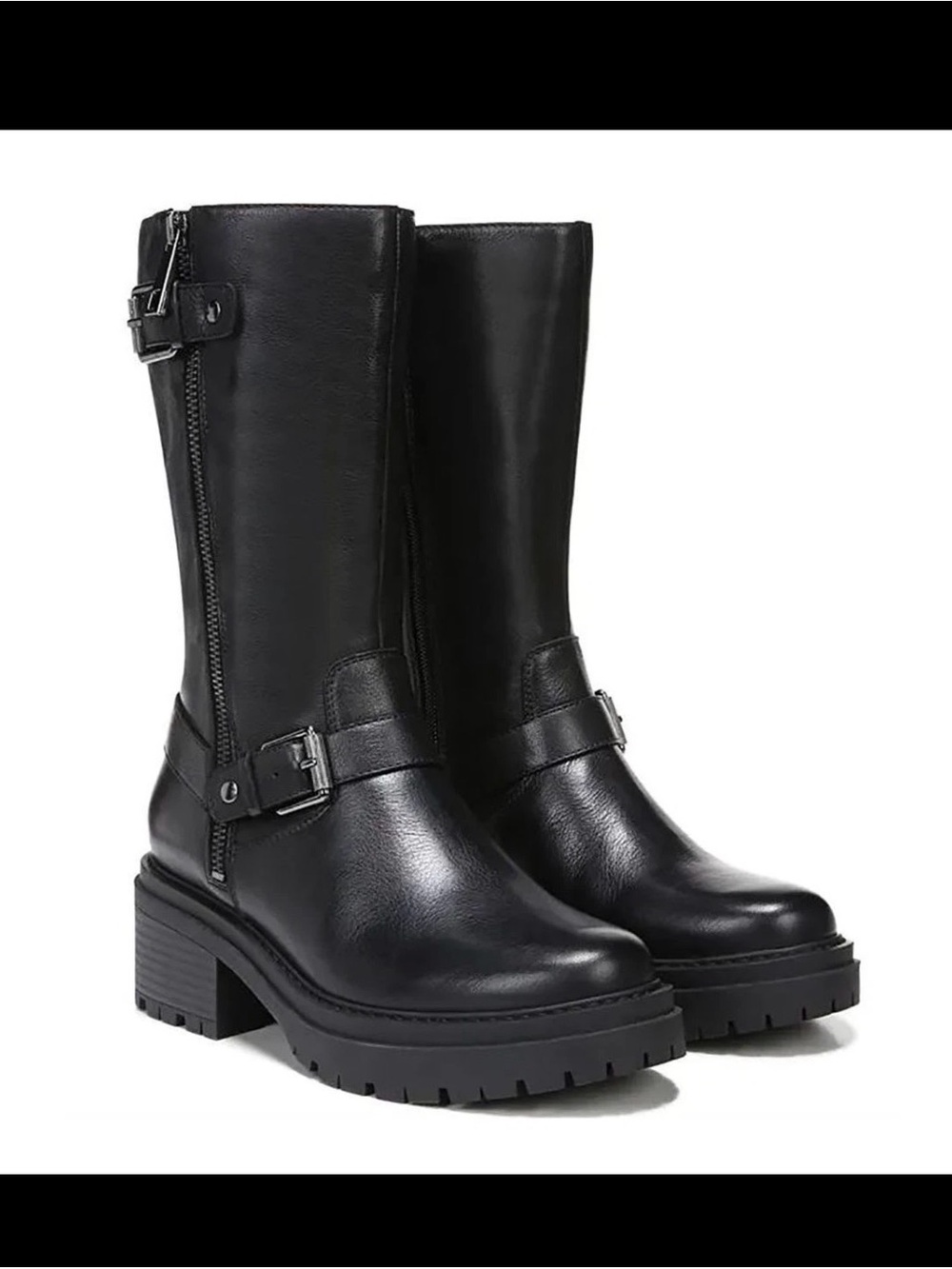 Naturalizer Jager Black Mid Calf
Leather Boots size 7.5